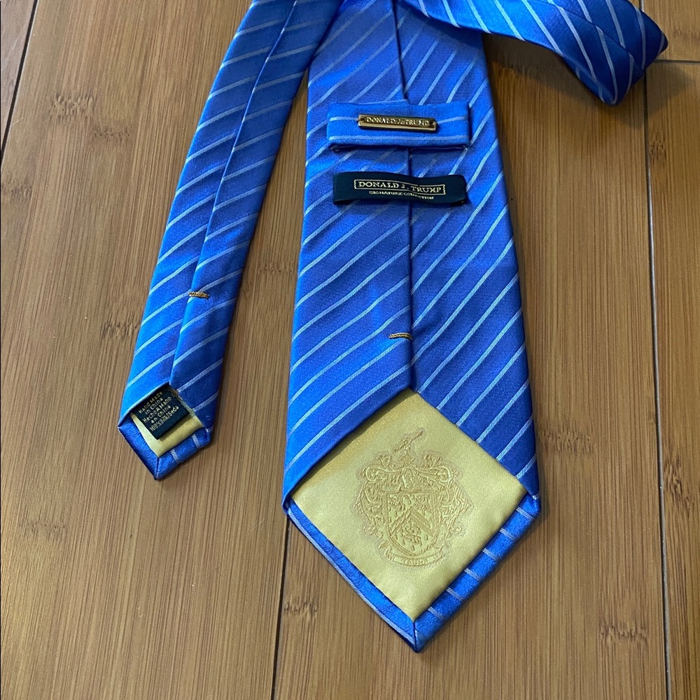 Donald Trump Signature Men's Blue Diagonal Stripe Silk Tie